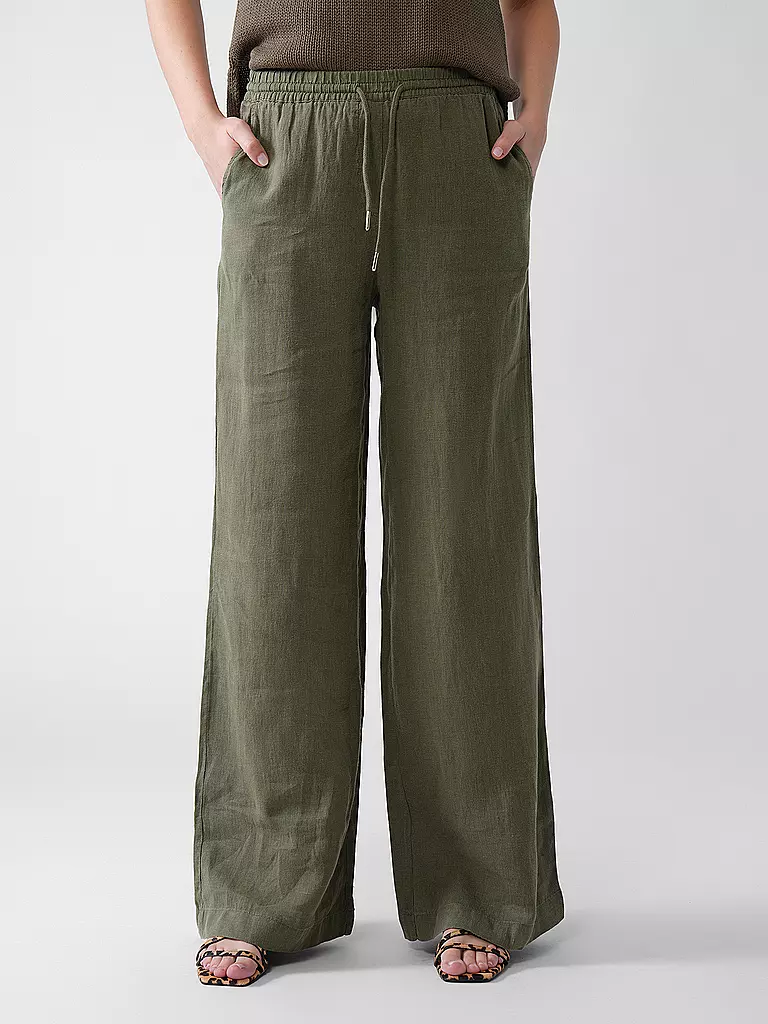 RIANI | Pantaloni di lino | Verde