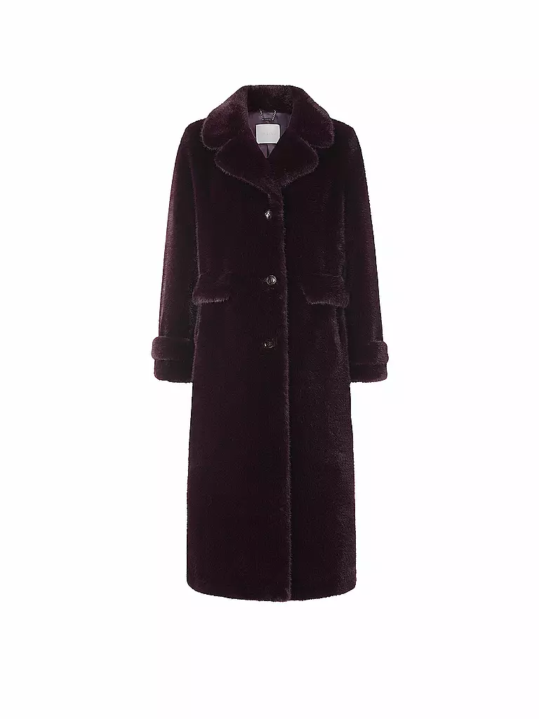 RICH & ROYAL | Cappotto in pelliccia sintetica | Rosso scuro