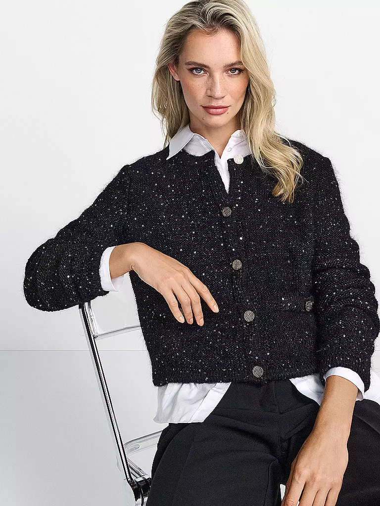 RICH & ROYAL | Cardigan Boxy Fit | Nero