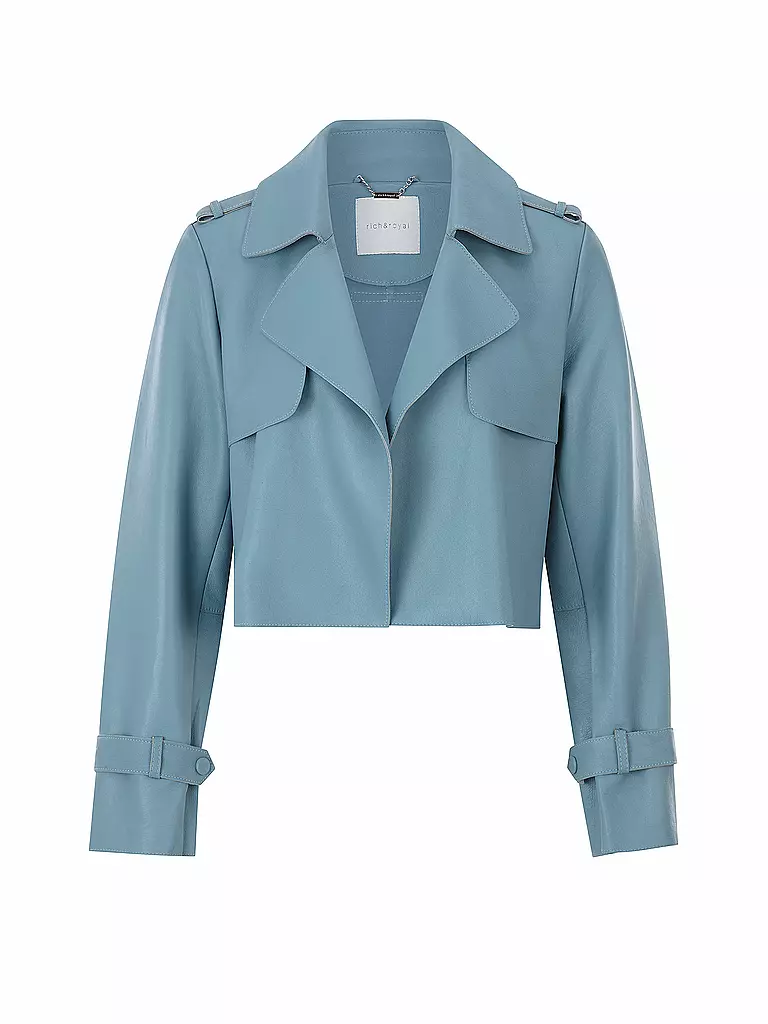 RICH & ROYAL | Giacca di pelle | Blu chiaro