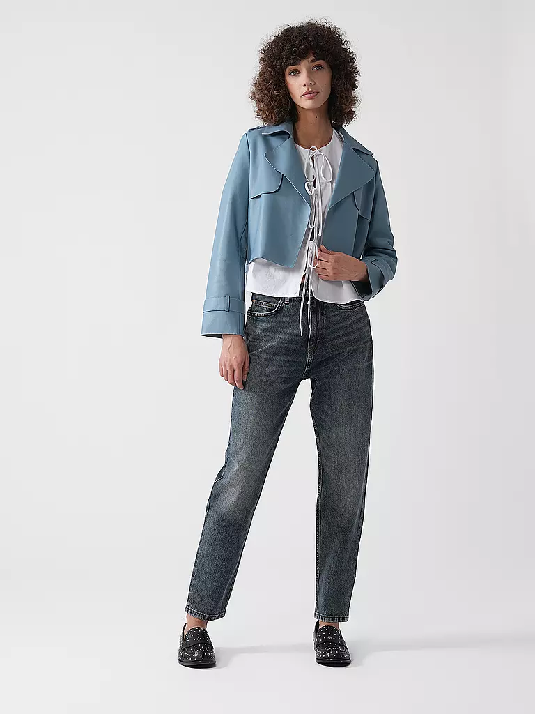 RICH & ROYAL | Giacca di pelle | Blu chiaro