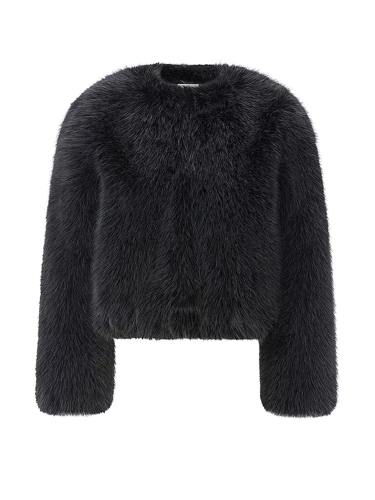RICH & ROYAL | Giacca effetto pelliccia | Nero