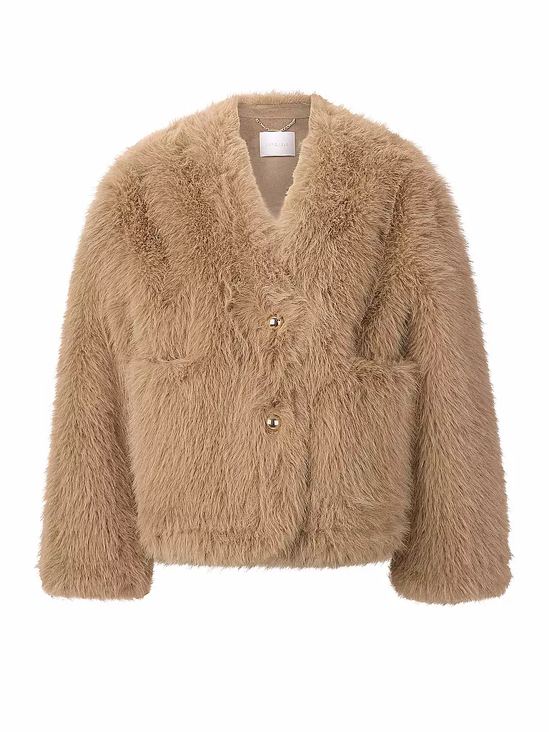 RICH & ROYAL | Giacca in pelliccia sintetica | Cammello