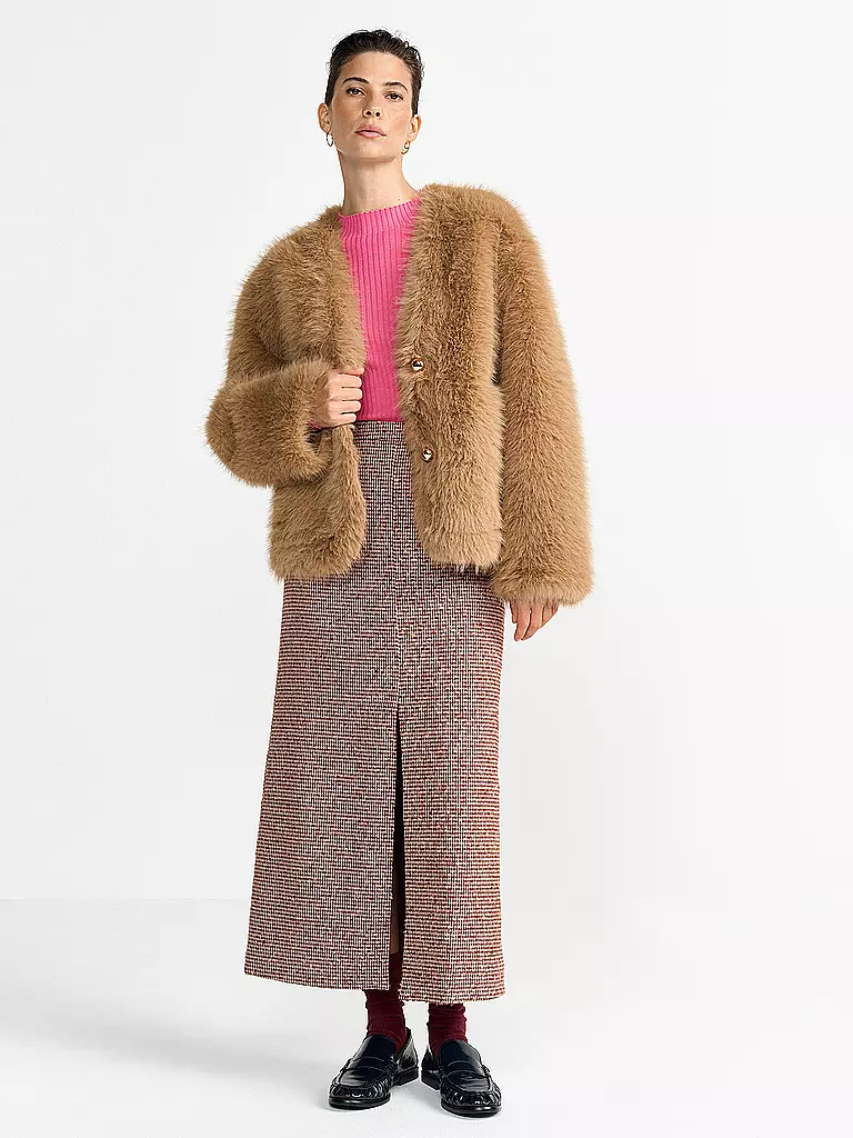 RICH & ROYAL | Giacca in pelliccia sintetica | Cammello