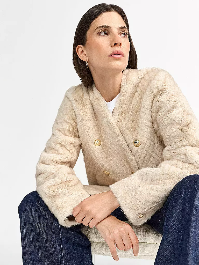 RICH & ROYAL | Giacca in pelliccia sintetica | Cammello