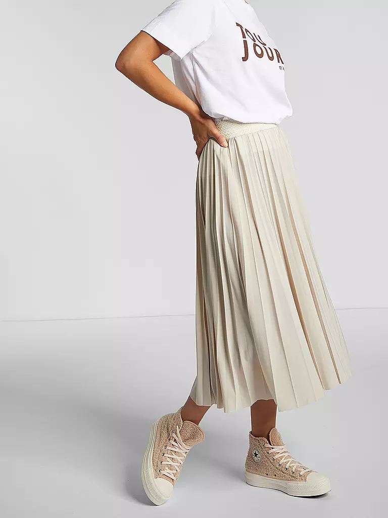 RICH & ROYAL | Gonna plissettata | Beige
