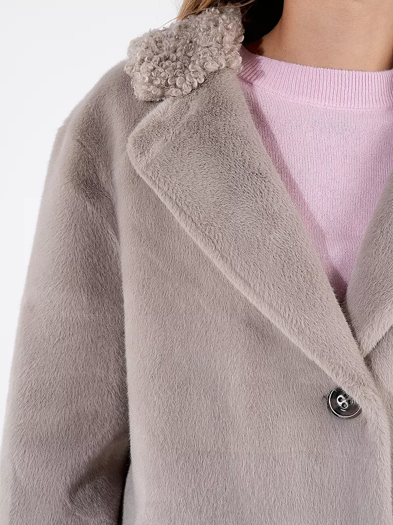 RICH & ROYAL | Mantel in Felloptik | Grigio