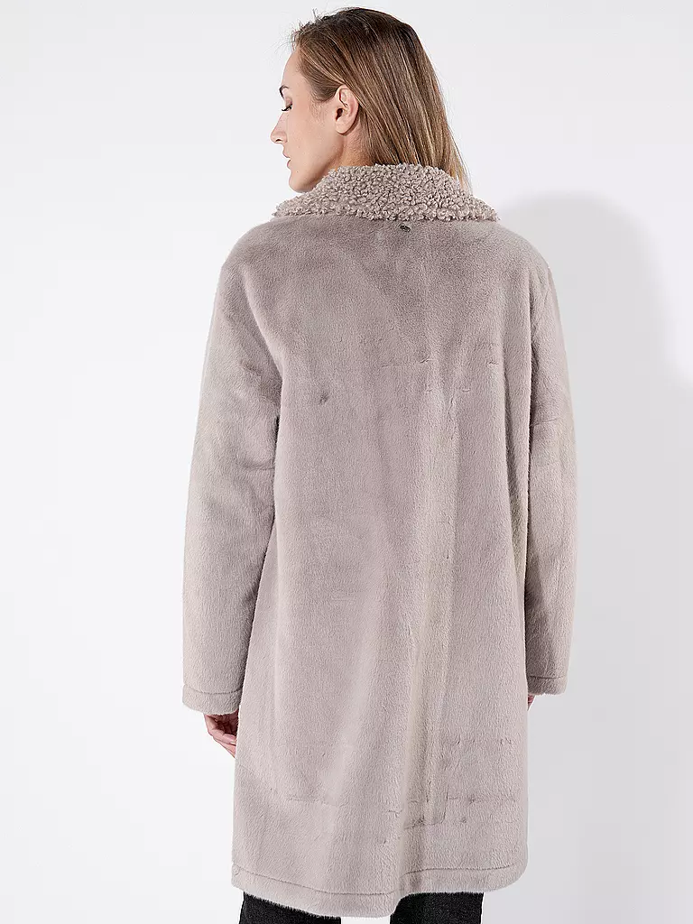 RICH & ROYAL | Mantel in Felloptik | Grigio