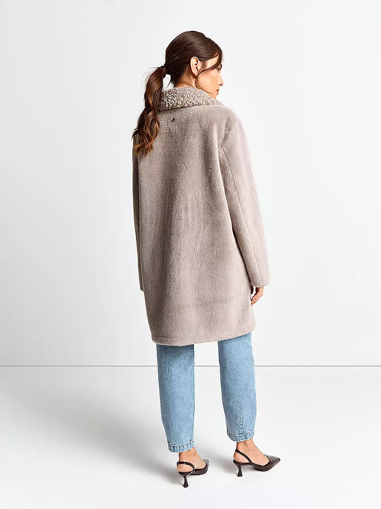 RICH & ROYAL | Mantel in Felloptik | Grigio