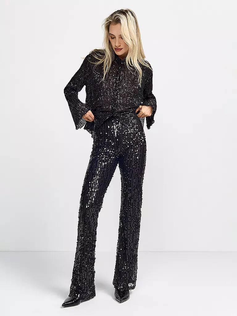 RICH & ROYAL | Pantaloni Flared Fit | Nero