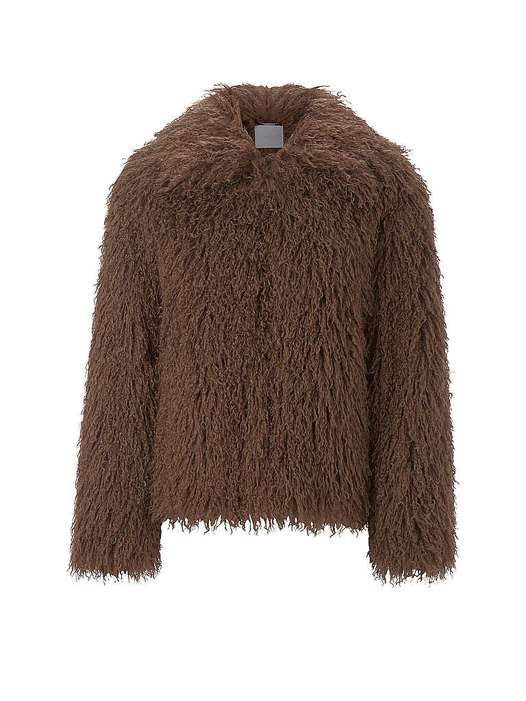 Giacca effetto pelliccia marrone 38