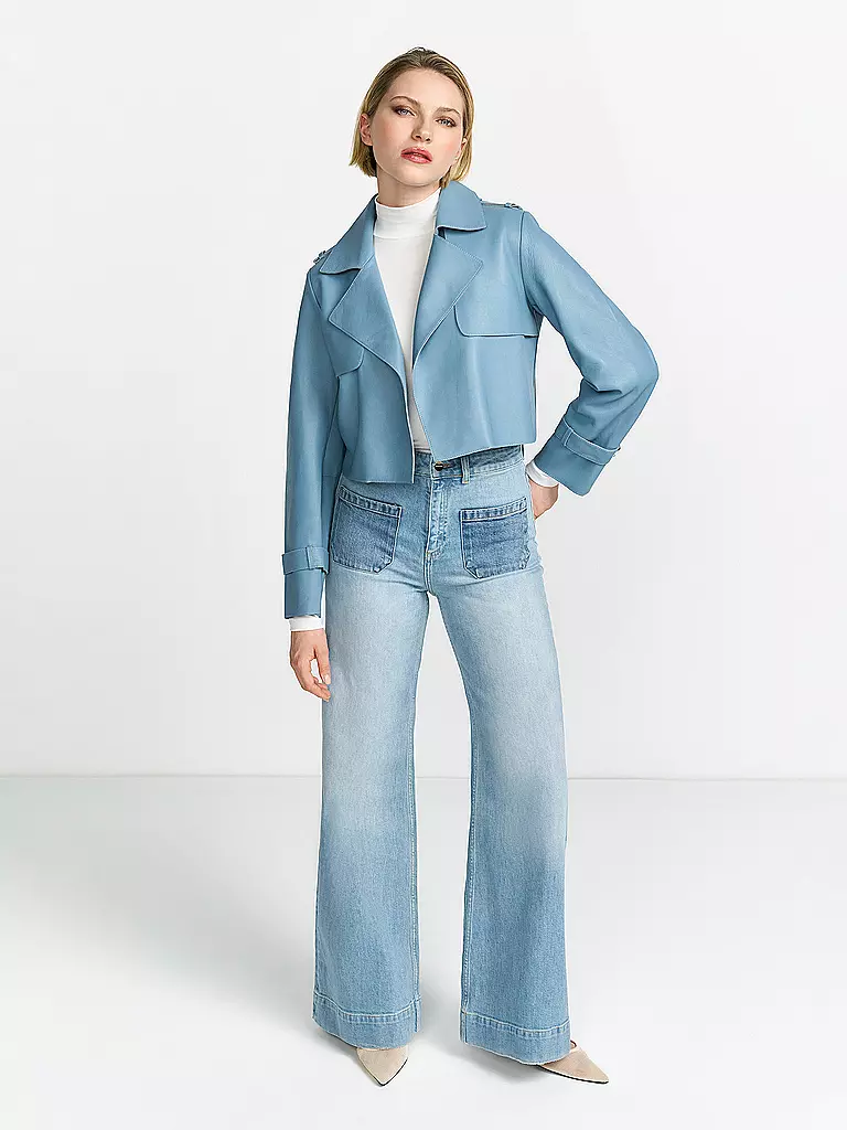 RICHROYAL | Giacca di pelle | Blu chiaro