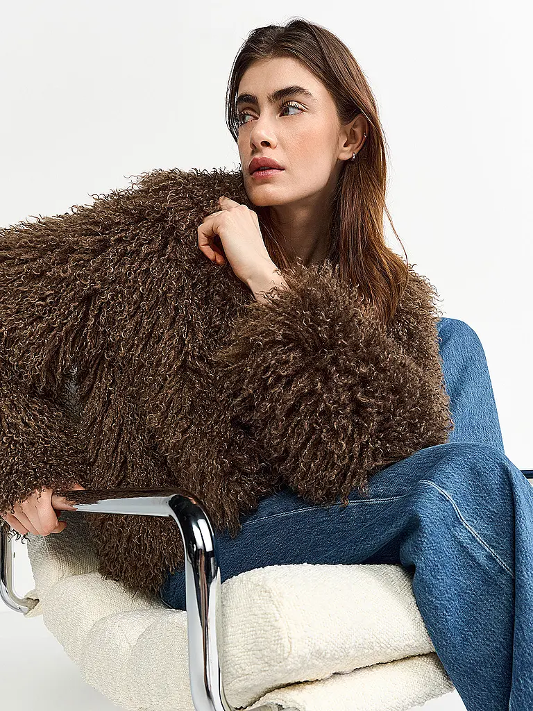 RICHROYAL | Giacca effetto pelliccia | Marrone