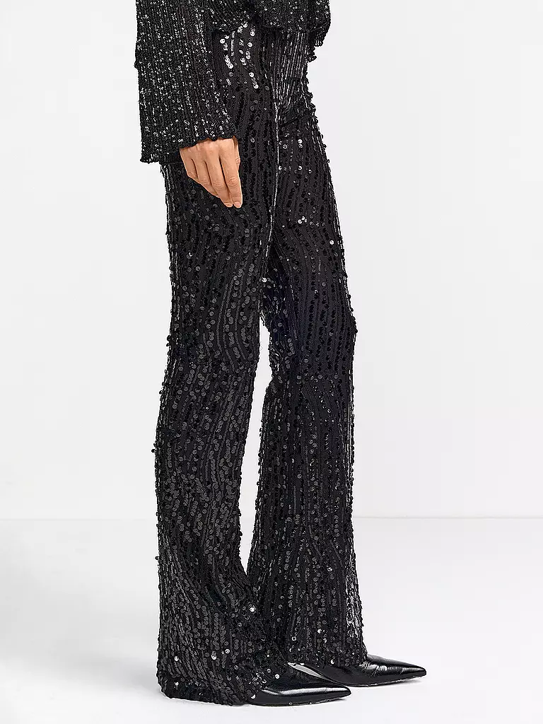 RICHROYAL | Pantaloni Flared Fit | Nero