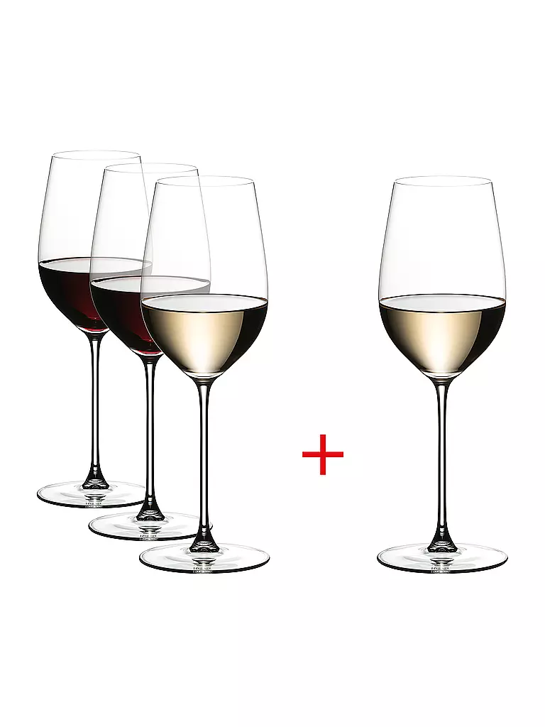 RIEDEL | Set di 4 bicchieri da vino bianco VERITAS Riesling/Zinfandel | Trasparente