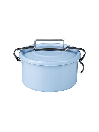 RIESS | Dose sigillata in smalto rotonda 14cm/1l Azzurro pastello