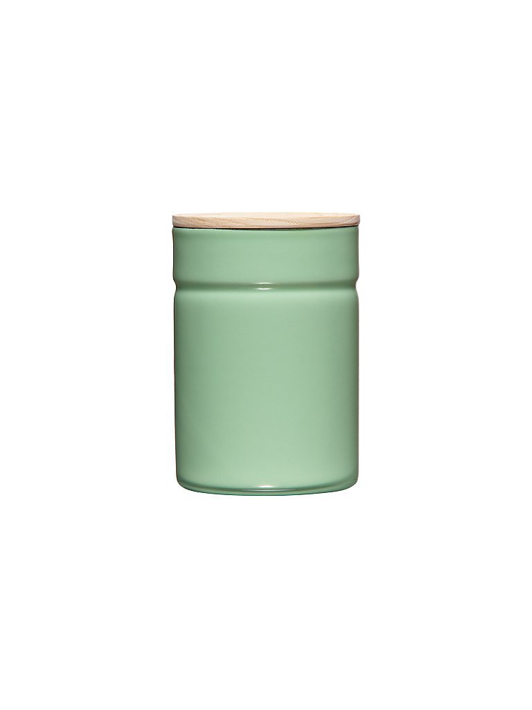 Contenitore per alimenti - Contenitore in smalto con coperchio in legno di frassino Truehomewear 12 cm 525ml verde