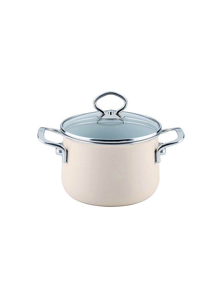 Casseruola per carne con coperchio in vetro NOUVELLE 16cm/2l Crema beige