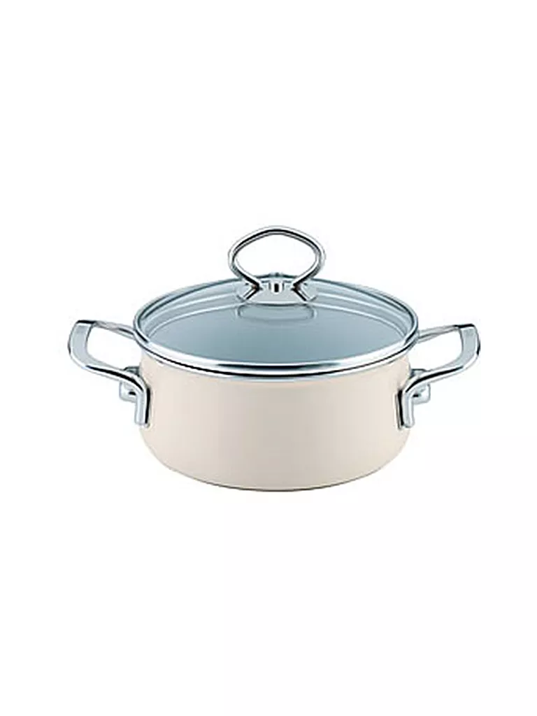 RIESS | Casseruola con coperchio in vetro NOUVELLE 16cm/1l Avorio | Beige