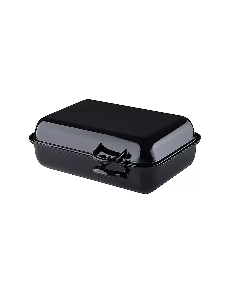 RIESS | Doppelbräter compatto in smalto 37x22cm nero | Nero