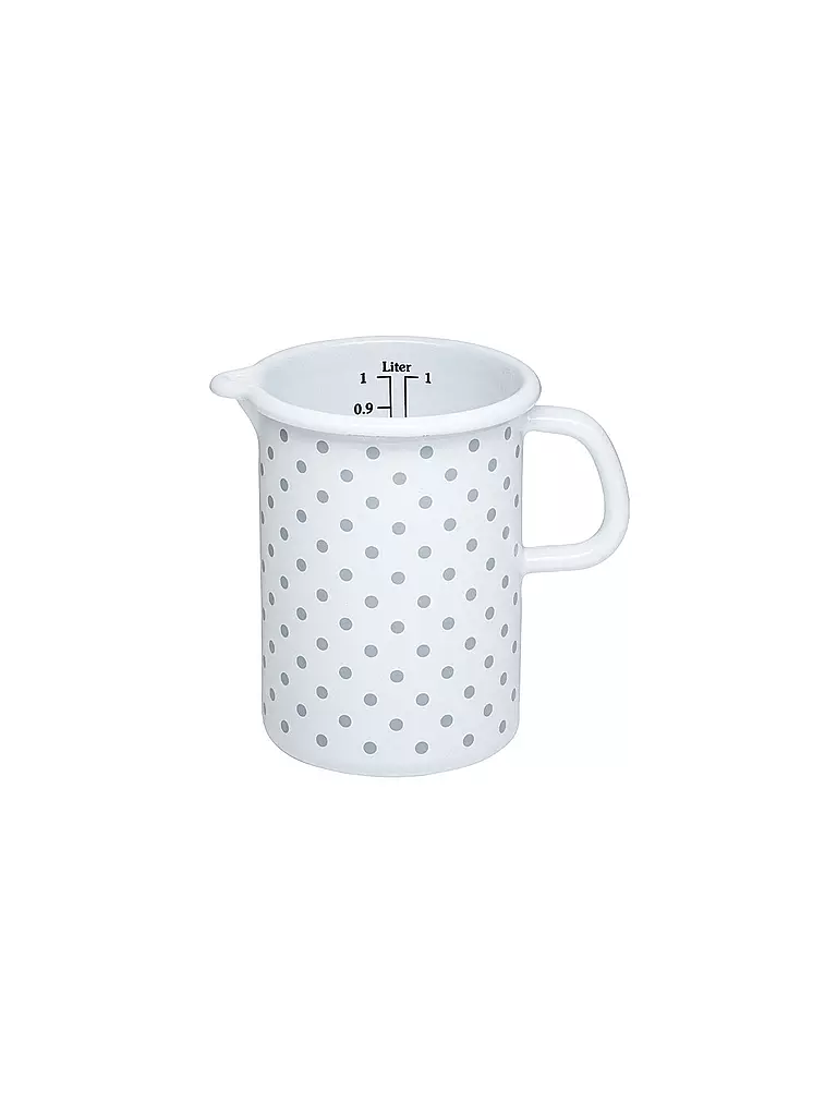 RIESS | Misurino da cucina 10cm / 1l a pois grigi | Bianco