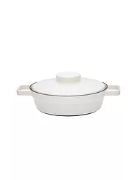 RIESS | Padella in smalto con coperchio "Aromapot - Truehomewear" 24 cm | Bianco