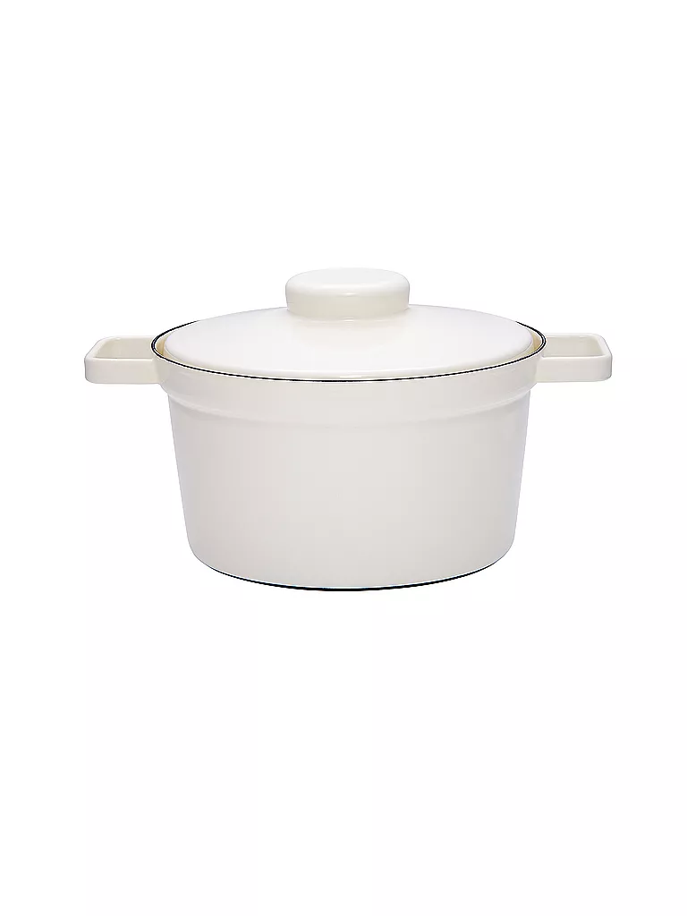 RIESS | Pentola in smalto con coperchio "Aromapot - Truehomeware" 24 cm 3,5 l | Bianco