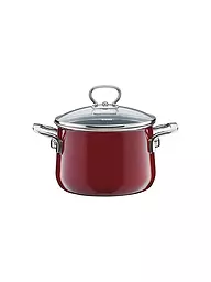 RIESS | Pentola per carne con coperchio in vetro NOUVELLE 20cm/4l Rosso | Rosso scuro