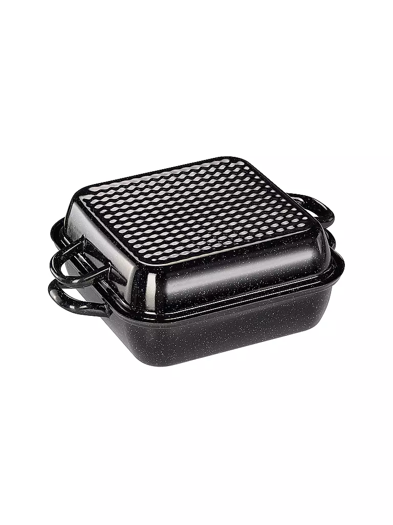 RIESS | Teglia da forno con coperchio 26x26cm Nera | Nero