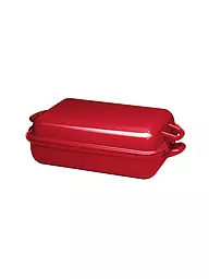 RIESS | Teglia da forno con coperchio 37x26cm Rosso | Rosso scuro