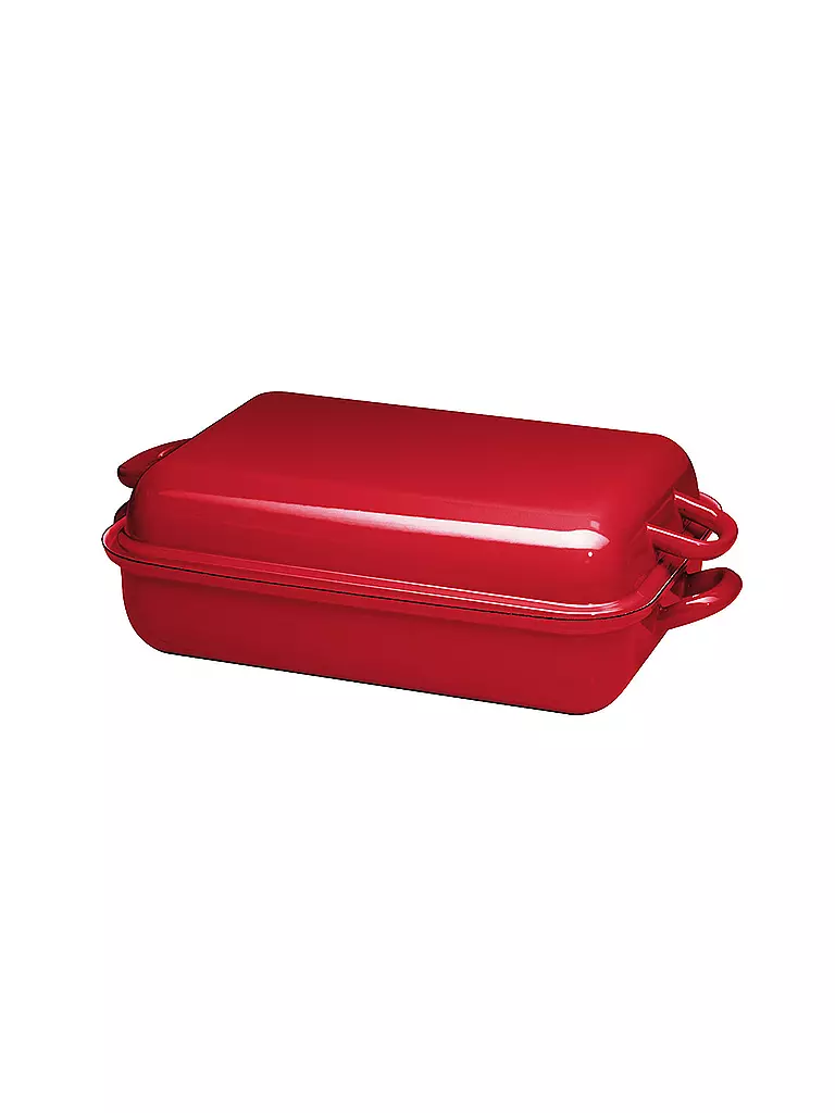 RIESS | Teglia da forno con coperchio 37x26cm Rosso | Rosso scuro