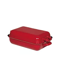 RIESS | Teglia da forno con coperchio Color Rosso 32x22 cm | Rosso scuro