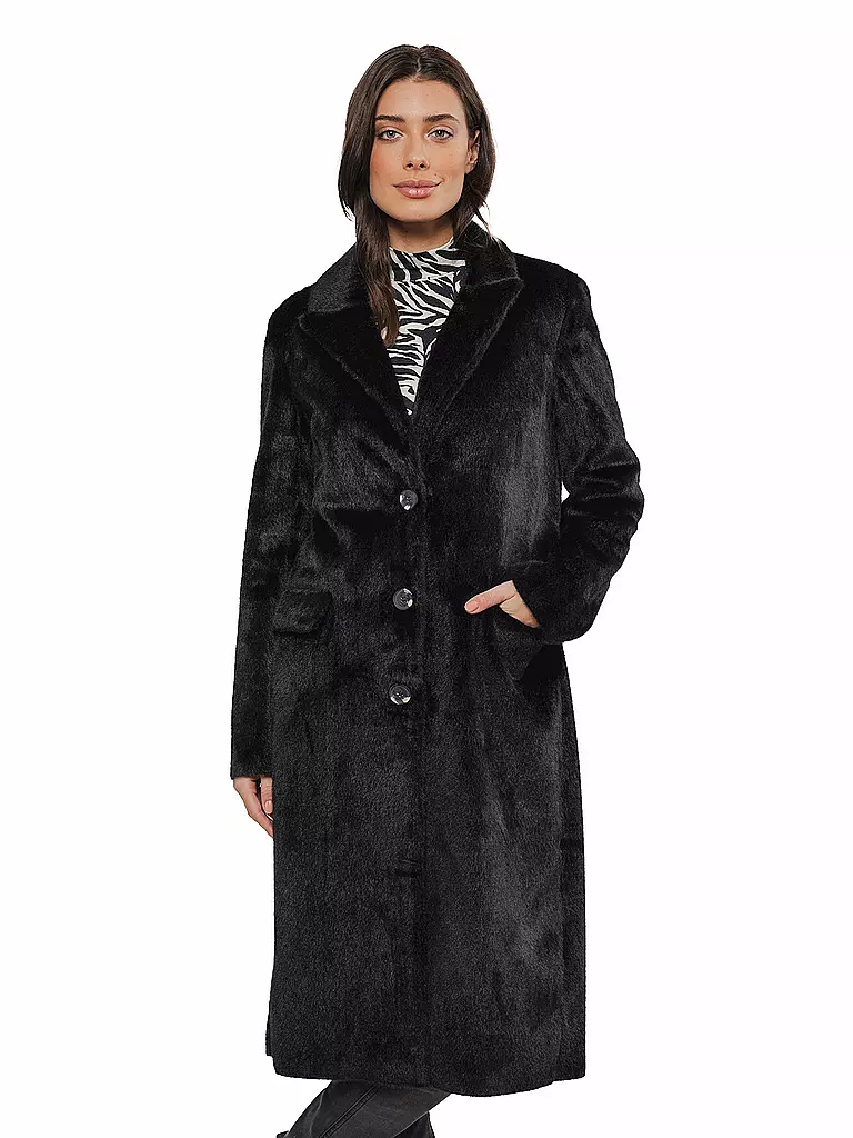 RINO&PELLE | Cappotto effetto pelliccia SAAMI | Nero
