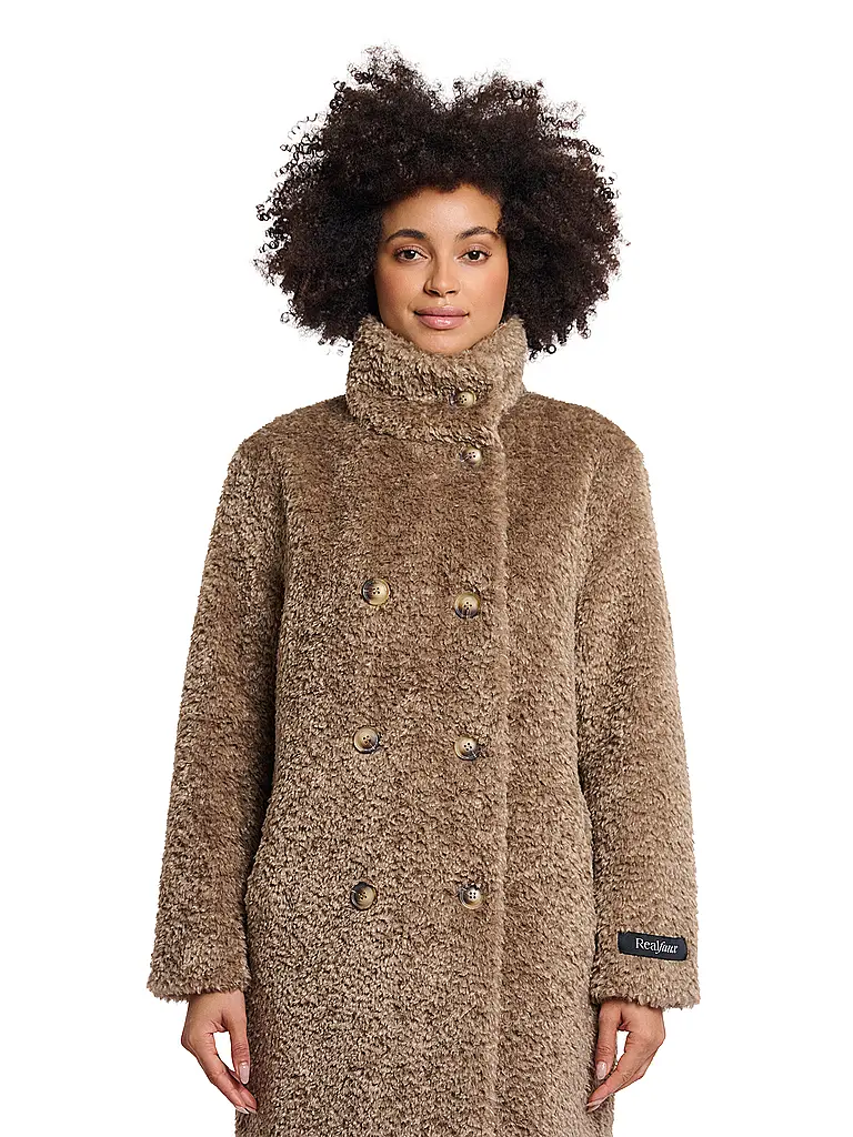 RINO&PELLE | Cappotto in pelliccia sintetica ENA | Cammello