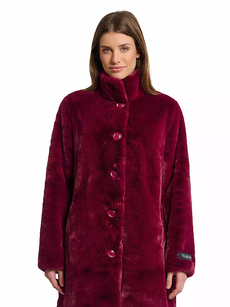 RINO&PELLE | Cappotto in pelliccia sintetica NONNA | Rosso scuro