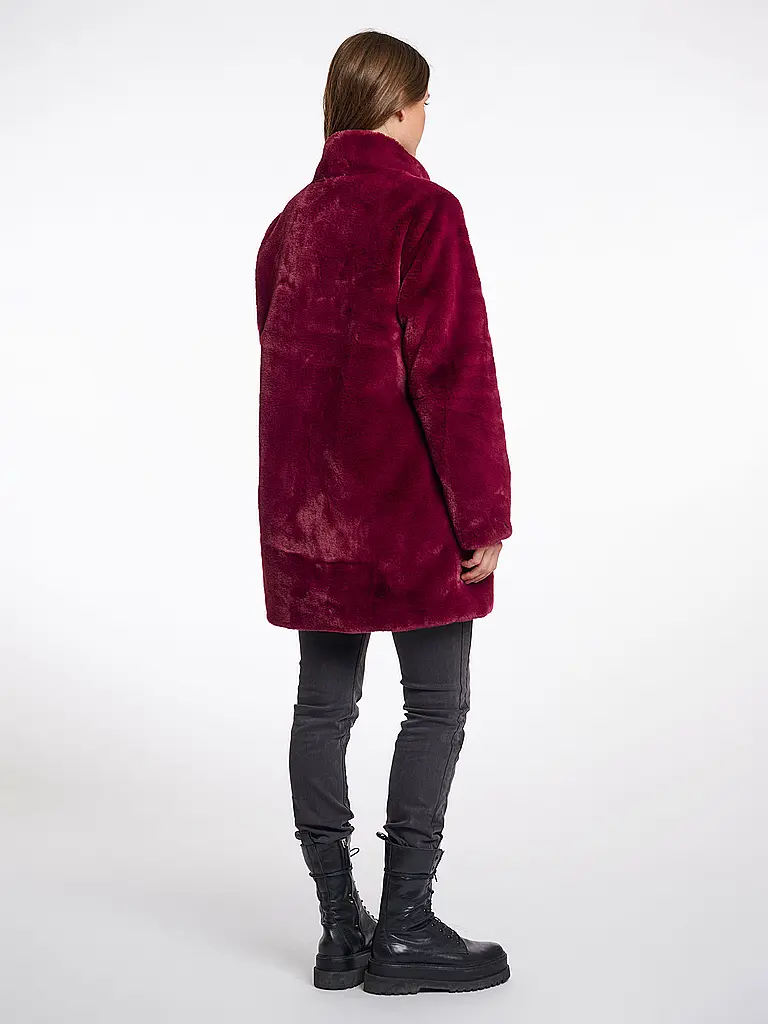 RINO&PELLE | Cappotto in pelliccia sintetica NONNA | Rosso scuro