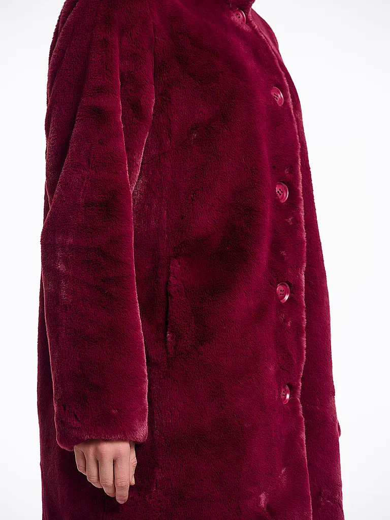 RINO&PELLE | Cappotto in pelliccia sintetica NONNA | Rosso scuro