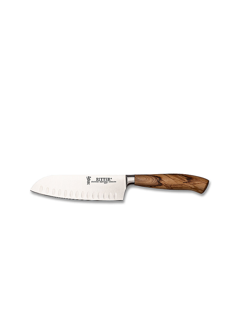 Santukomesser mit Kulle OLIVE 16cm Olivenholz marrone