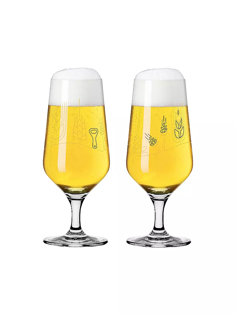 RITZENHOFF | Set di 2 bicchieri da birra BRAUCHZEIT PILS #11 e #12 Sonja Eikler 2024 | Multicolore