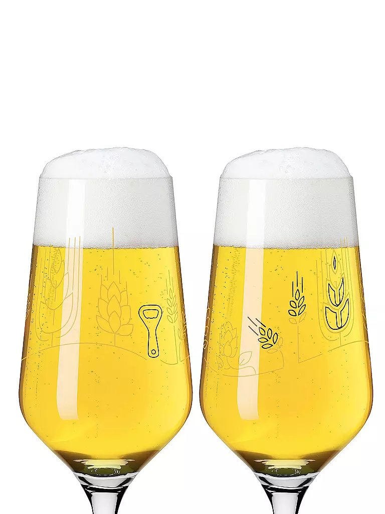RITZENHOFF | Set di 2 bicchieri da birra BRAUCHZEIT PILS #11 e #12 Sonja Eikler 2024 | Multicolore