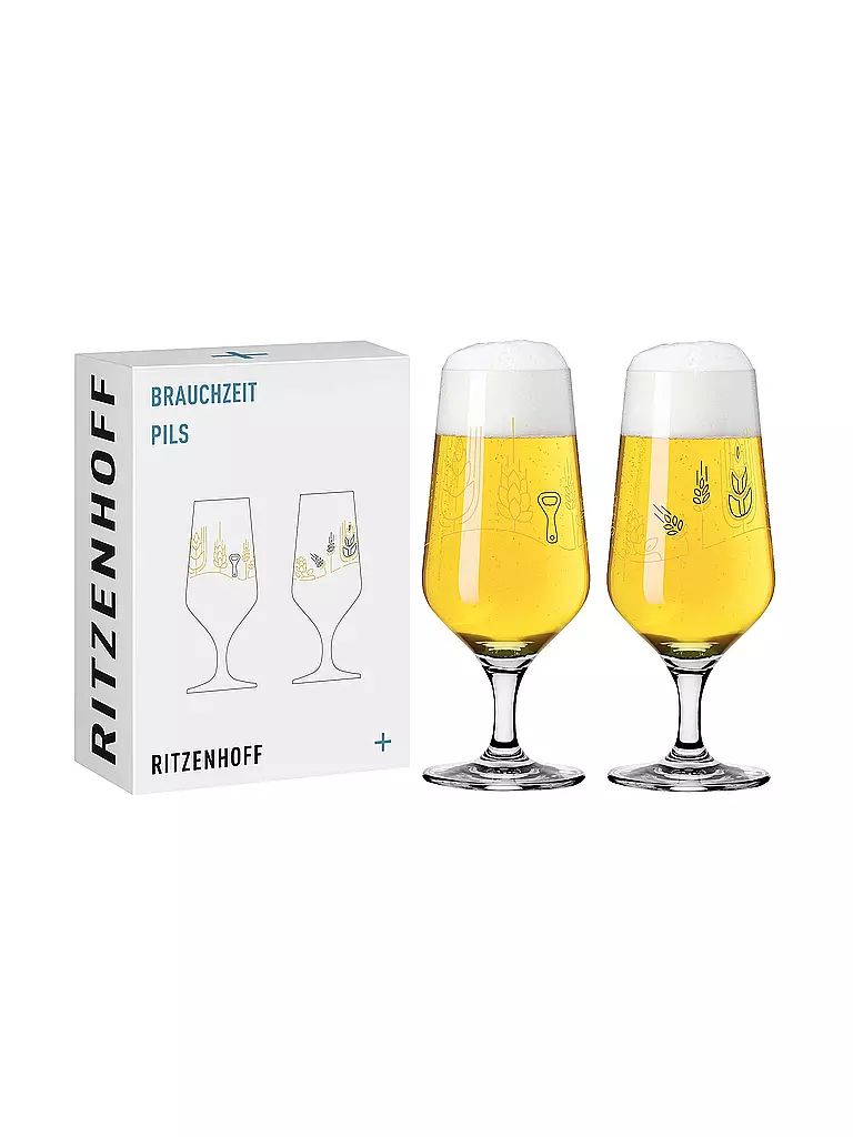 RITZENHOFF | Set di 2 bicchieri da birra BRAUCHZEIT PILS #11 e #12 Sonja Eikler 2024 | Multicolore