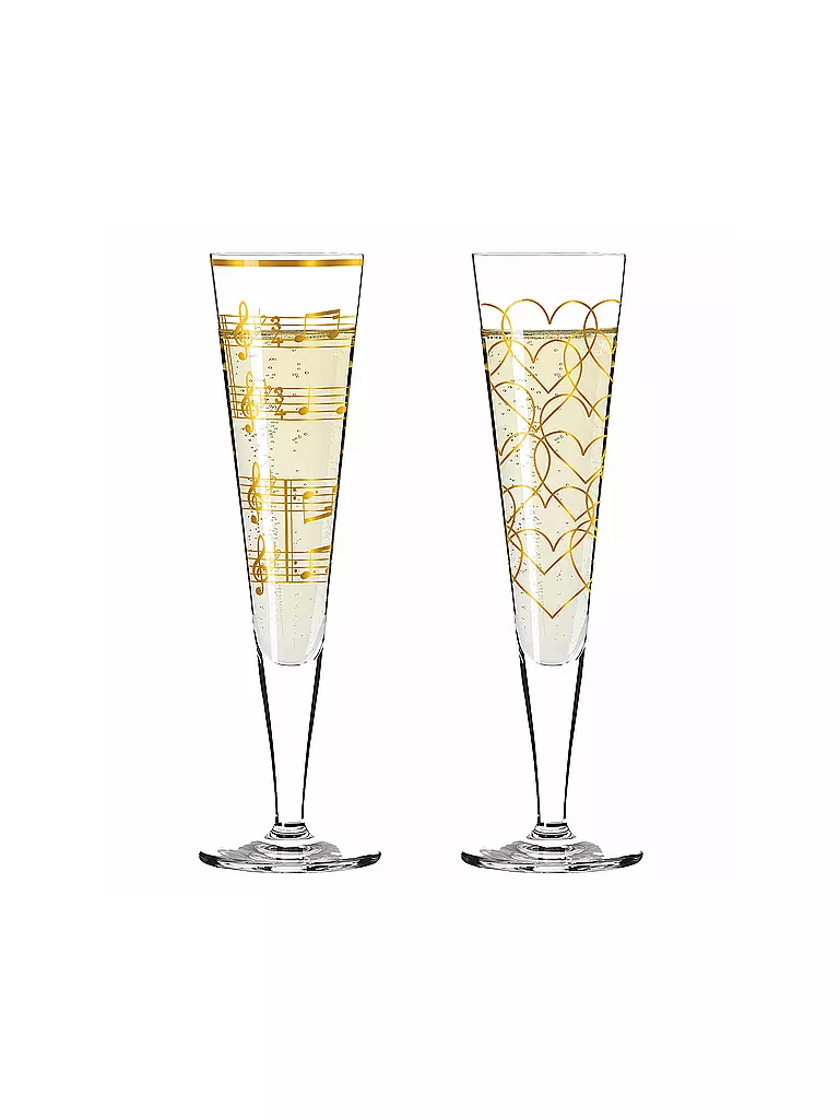 RITZENHOFF | Set di 2 bicchieri da champagne Goldnacht Champus #23 Nathalie Jean, Rurik Mahlberg 2023 | Oro