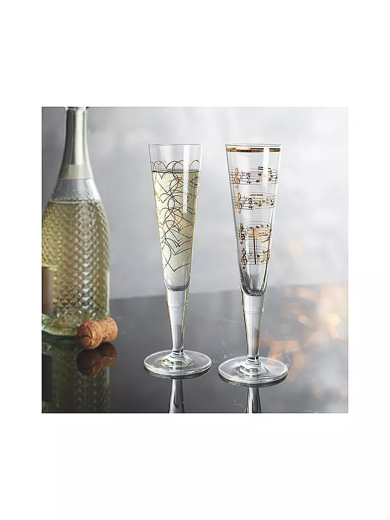 RITZENHOFF | Set di 2 bicchieri da champagne Goldnacht Champus #23 Nathalie Jean, Rurik Mahlberg 2023 | 