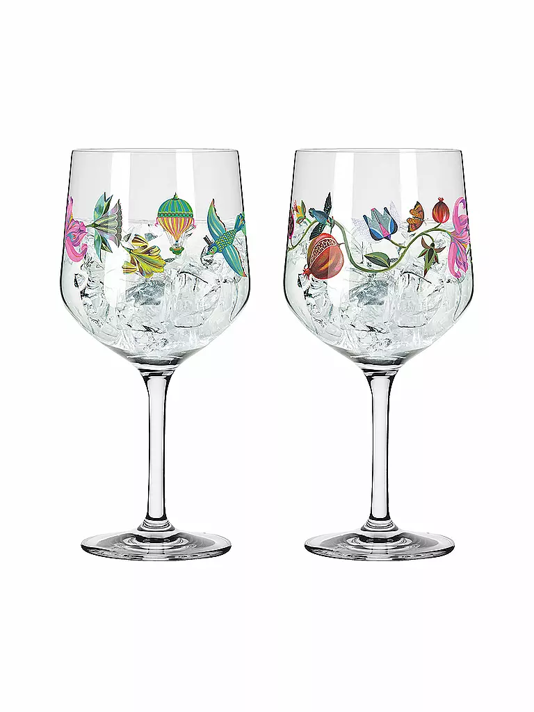 RITZENHOFF | Set di 2 bicchieri da gin BOTANIC LIGHTS #9 #10 Olaf Hajek 2024 | Multicolore