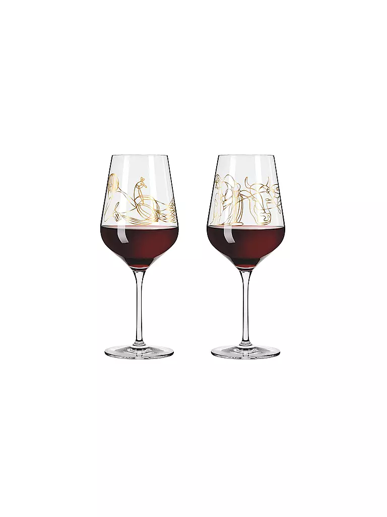 RITZENHOFF | Set di 2 bicchieri da vino rosso Sagengold Burkhard Neie 2022 | Oro