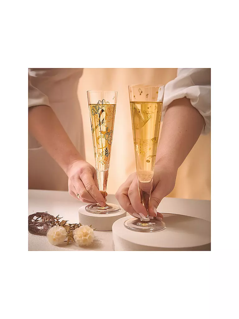 RITZENHOFF | Set di 2 calici da champagne Goldnacht # 46/12 Theresa Kuhlmann | Oro