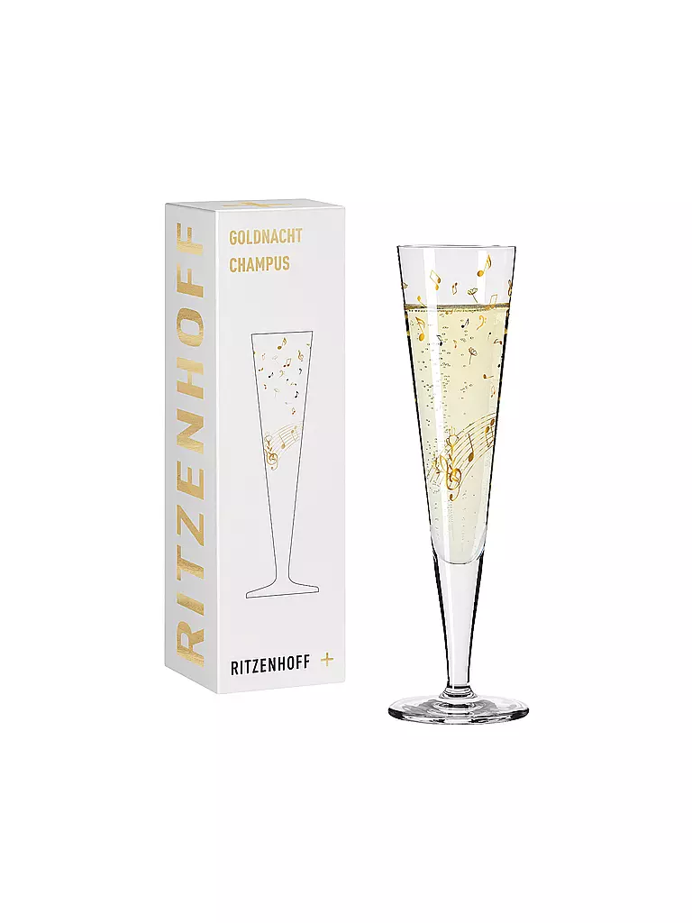 RITZENHOFF | Set di 2 calici da champagne Goldnacht # 46/12 Theresa Kuhlmann | Oro