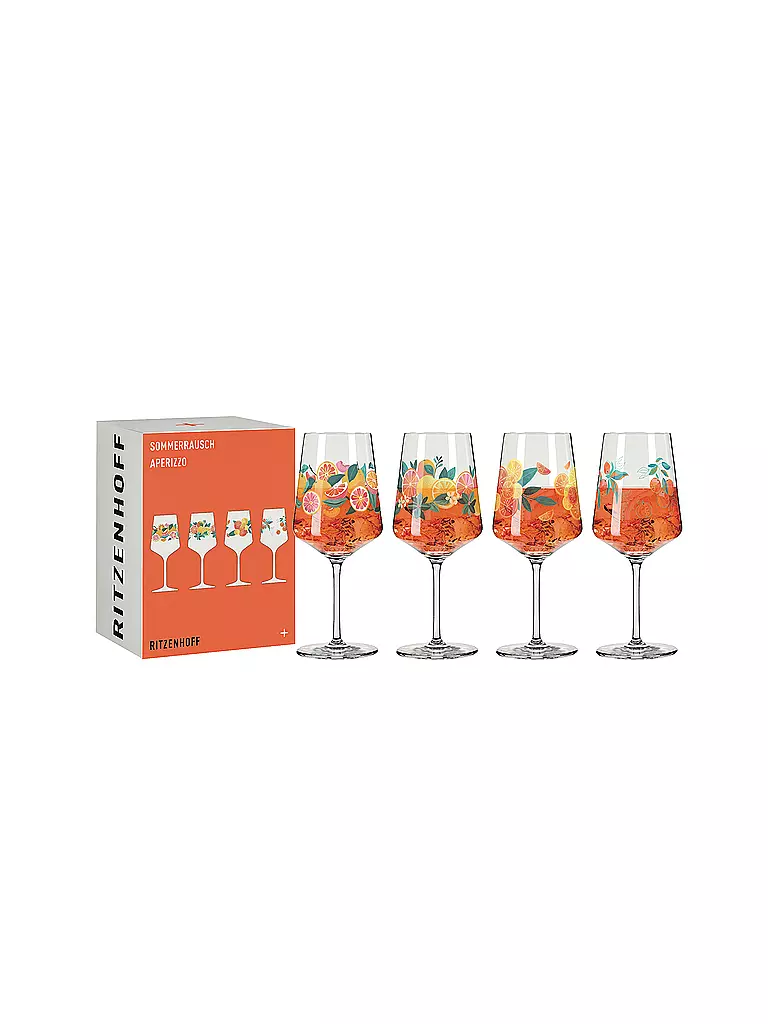 RITZENHOFF | Set di 4 bicchieri da aperitivo SOMMERRAUSCH APERIZZO F25 Arancione | 
