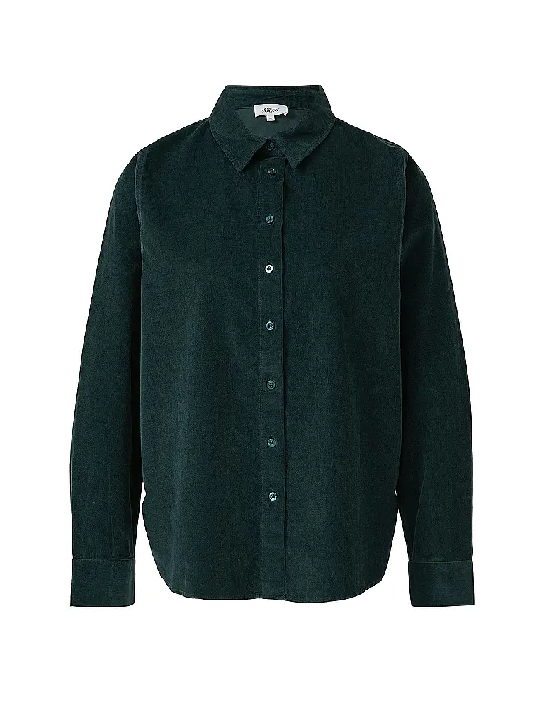 S.OLIVER | Camicia in velluto a coste | Verde scuro