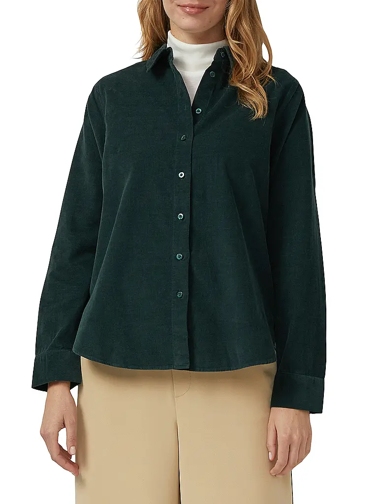 S.OLIVER | Camicia in velluto a coste | Verde scuro